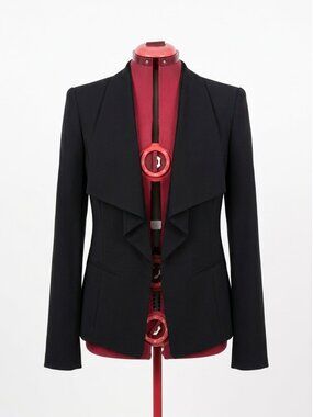 Jones New York Collection - Drape-Front Black Blazer - Size 6